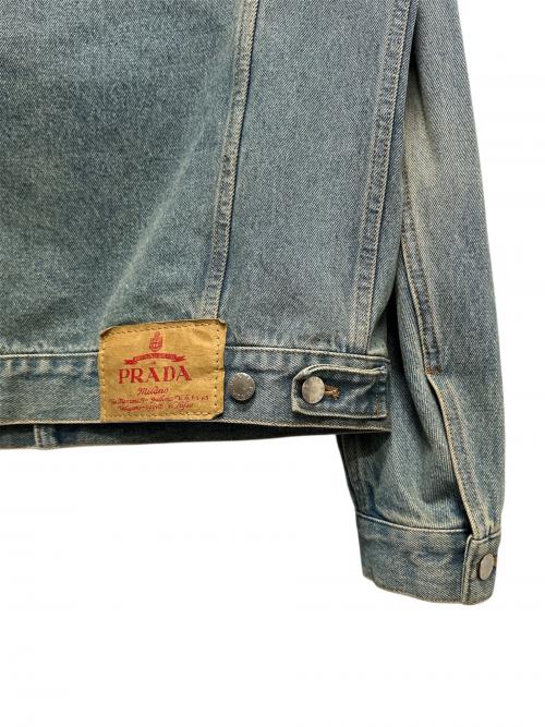 PRADA（プラダ）PRADA (プラダ) ロゴプレートデニムジャケット インディゴ サイズ:Mの古着・服飾アイテム