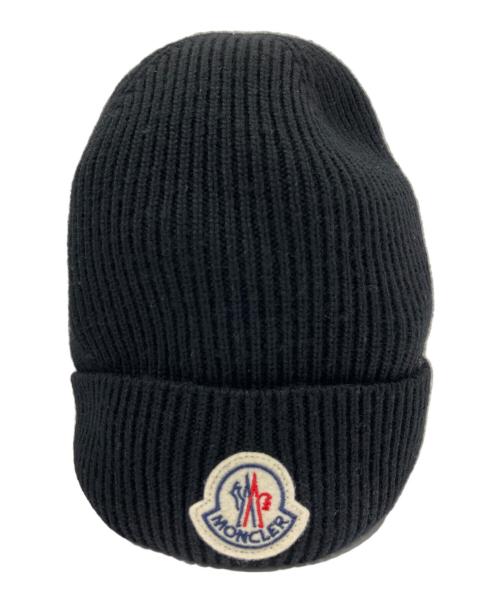 MONCLER（モンクレール）MONCLER (モンクレール) ロゴワッペンニット帽　H20913B70500 A9342 ブラックの古着・服飾アイテム