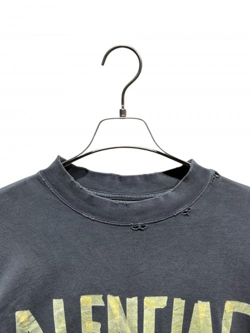 BALENCIAGA（バレンシアガ）BALENCIAGA (バレンシアガ) テープロゴダメージTシャツ/739784 T0VA9 ネイビー サイズ:Mの古着・服飾アイテム