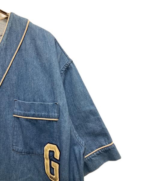 GUCCI（グッチ）GUCCI (グッチ) ベースボールデニムシャツ/半袖シャツ サイズ:44の古着・服飾アイテム