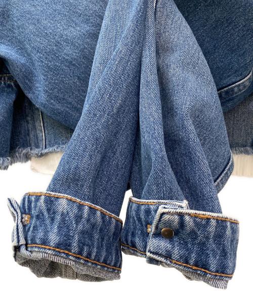 MIU MIU（ミュウミュウ）MIU MIU (ミュウミュウ) ロゴデニムジャケット インディゴ サイズ:44の古着・服飾アイテム