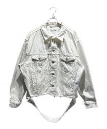 BALENCIAGA（バレンシアガ）の古着「ロゴデニムジャケット」｜ホワイト