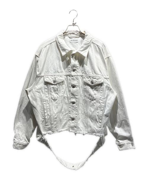 BALENCIAGA（バレンシアガ）BALENCIAGA (バレンシアガ) ロゴデニムジャケット ホワイト サイズ:34の古着・服飾アイテム