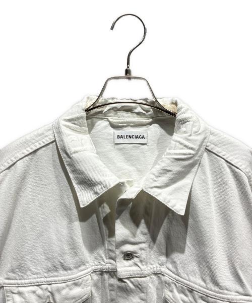 BALENCIAGA（バレンシアガ）BALENCIAGA (バレンシアガ) ロゴデニムジャケット ホワイト サイズ:34の古着・服飾アイテム