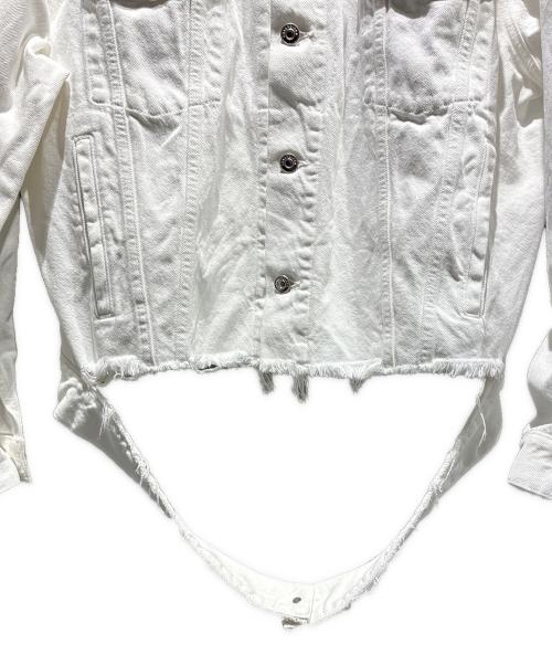 BALENCIAGA（バレンシアガ）BALENCIAGA (バレンシアガ) ロゴデニムジャケット ホワイト サイズ:34の古着・服飾アイテム