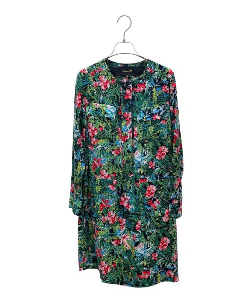 DRAWER（ドゥロワー）DRAWER (ドゥロワー) 花柄シルクワンピース グリーン サイズ:36の古着・服飾アイテム
