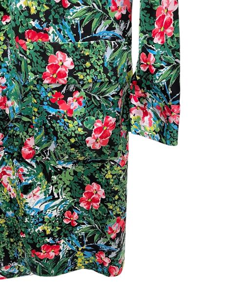 DRAWER（ドゥロワー）DRAWER (ドゥロワー) 花柄シルクワンピース グリーン サイズ:36の古着・服飾アイテム