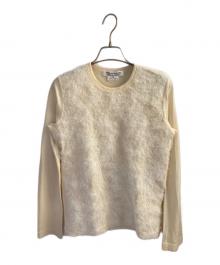 COMME des GARCONS COMME des GARCONS（コムデギャルソン コムデギャルソン）の古着「レースフリル切替ニット」｜ホワイト