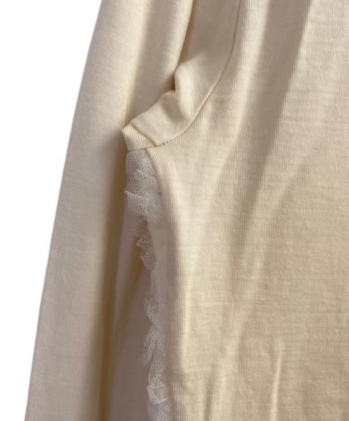 COMME des GARCONS COMME des GARCONS（コムデギャルソン コムデギャルソン）COMME des GARCONS COMME des GARCONS (コムデギャルソン コムデギャルソン) レースフリル切替ニット ホワイト サイズ:ＸＳの古着・服飾アイテム