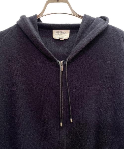 HERMES（エルメス）HERMES (エルメス) カシミヤジップパーカー ネイビー サイズ:Ｍの古着・服飾アイテム