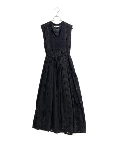 ne quittez pas（ヌキテパ）ne quittez pas (ヌキテパ) STRIPE CUTWORK EMBROIDERY 010551GY5 ブラック サイズ:Sの古着・服飾アイテム