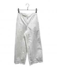 ne quittez pas（ヌキテパ）の古着「Poplin Dobby Hem Lace Pants/裾レースワイドパンツ」｜ホワイト