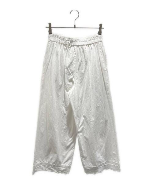 ne quittez pas（ヌキテパ）ne quittez pas (ヌキテパ) Poplin Dobby Hem Lace Pants/裾レースワイドパンツ ホワイト サイズ:Mの古着・服飾アイテム