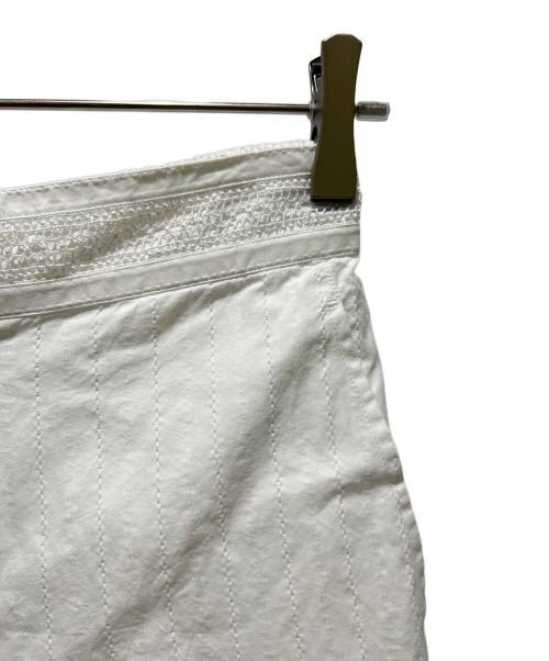 ne quittez pas（ヌキテパ）ne quittez pas (ヌキテパ) Poplin Dobby Hem Lace Pants/裾レースワイドパンツ ホワイト サイズ:Mの古着・服飾アイテム