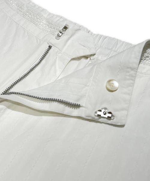 ne quittez pas（ヌキテパ）ne quittez pas (ヌキテパ) Poplin Dobby Hem Lace Pants/裾レースワイドパンツ ホワイト サイズ:Mの古着・服飾アイテム
