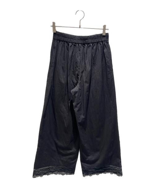 ne quittez pas（ヌキテパ）ne quittez pas (ヌキテパ) Poplin Dobby Hem Lace Pants/裾レースワイドパンツ ブラック サイズ:Mの古着・服飾アイテム
