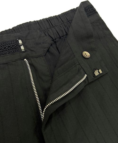 ne quittez pas（ヌキテパ）ne quittez pas (ヌキテパ) Poplin Dobby Hem Lace Pants/裾レースワイドパンツ ブラック サイズ:Mの古着・服飾アイテム