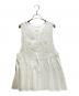 ne quittez pas（ヌキテパ）の古着「Cotton Jacquard Lace Yoke Top スリーブ レース ペプラム ジレ/010252WJ1」｜ホワイト