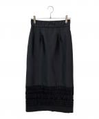 ne quittez pasヌキテパ）の古着「Poly Dupion Frill Skirt」｜ブラック