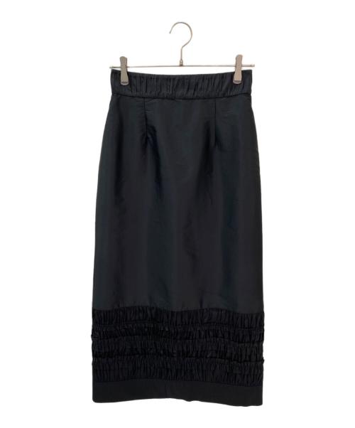 ne quittez pas（ヌキテパ）ne quittez pas (ヌキテパ) Poly Dupion Frill Skirt ブラック サイズ:Mの古着・服飾アイテム