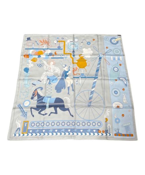 HERMES（エルメス）HERMES (エルメス) Carre 90/カレ 90/Tea for Two/ティーフォートゥー スカイブルー サイズ:90の古着・服飾アイテム