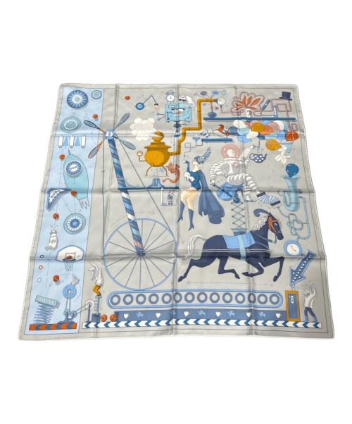 HERMES（エルメス）HERMES (エルメス) Carre 90/カレ 90/Tea for Two/ティーフォートゥー スカイブルー サイズ:90の古着・服飾アイテム