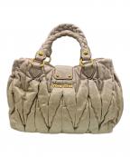 MIU MIUミュウミュウ）の古着「マテラッセハンドバッグ」｜ベージュ