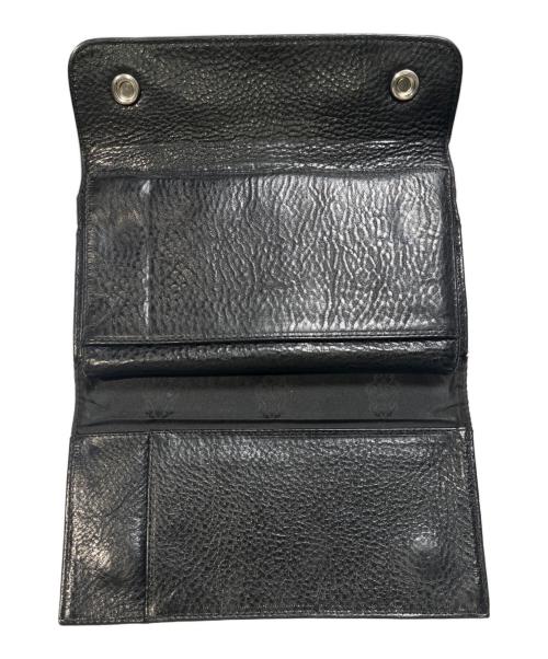 CHROME HEARTS（クロムハーツ）CHROME HEARTS (クロムハーツ) WAVE CROSS BTN/クロスボタン ウェーブウォレット/ロングウォレット ブラックの古着・服飾アイテム