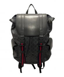 GUCCI（グッチ）の古着「GGスプリーム レザーバックパック」｜ネイビー