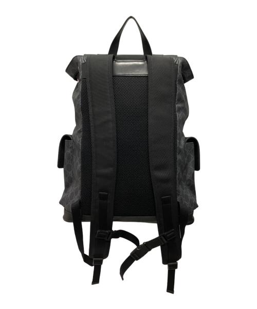 GUCCI（グッチ）GUCCI (グッチ) GGスプリーム レザーバックパック ネイビーの古着・服飾アイテム