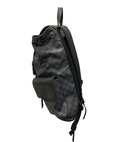 GUCCI（グッチ）GUCCI (グッチ) GGスプリーム レザーバックパック ネイビーの古着・服飾アイテム