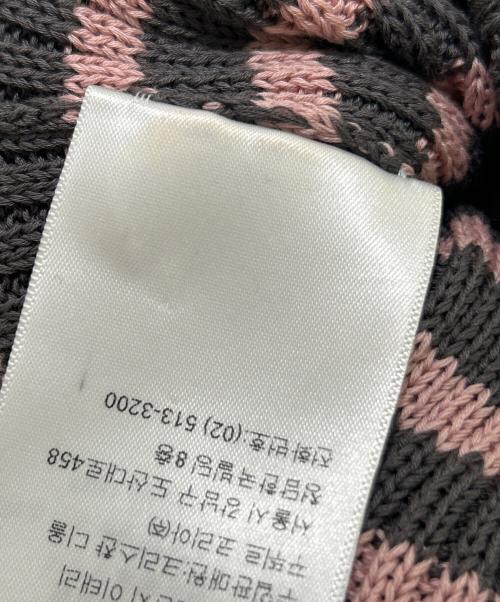 Christian Dior（クリスチャン ディオール）Christian Dior Dioriviera Logo Star Short Sleeve Knit Sweater/ディオリビエラ ロゴ スター 半袖ニット/254S15AM730 グレー×ピンク サイズ:38の古着・服飾アイテム