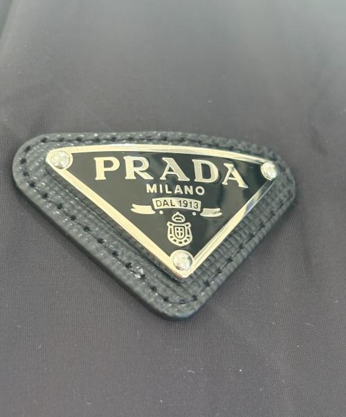 PRADA（プラダ）PRADA (プラダ) ロゴプレートナイロンジャケット ブラック サイズ:38の古着・服飾アイテム