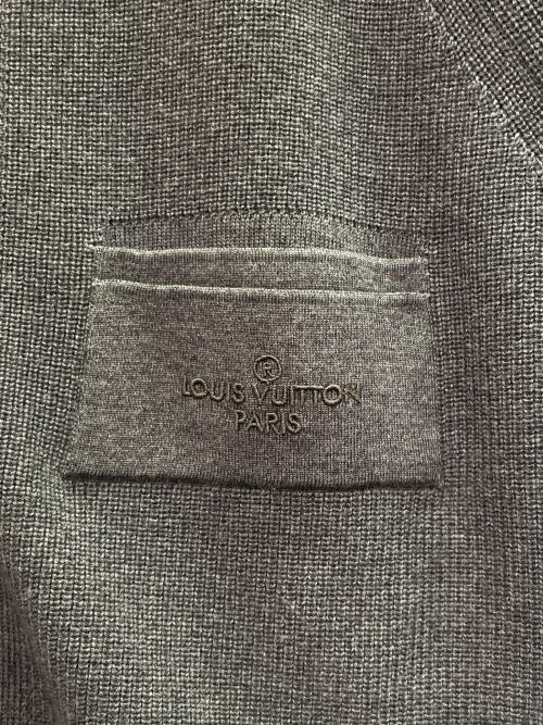 LOUIS VUITTON（ルイ ヴィトン）LOUIS VUITTON (ルイ ヴィトン) ロゴ刺繍ジップアップニット グレー サイズ:XLの古着・服飾アイテム