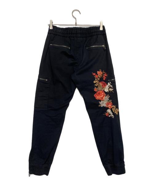 DOLCE & GABBANA（ドルチェ＆ガッバーナ）DOLCE & GABBANA (ドルチェ＆ガッバーナ) ローズジップカーゴパンツ ブラック サイズ:46の古着・服飾アイテム