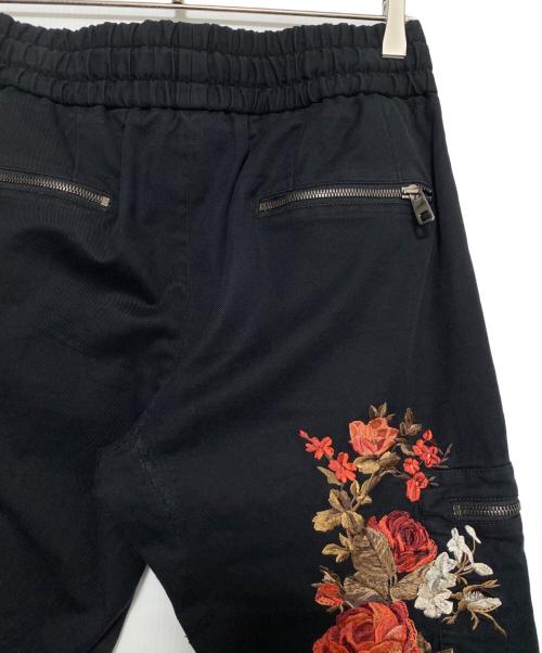 DOLCE & GABBANA（ドルチェ＆ガッバーナ）DOLCE & GABBANA (ドルチェ＆ガッバーナ) ローズジップカーゴパンツ ブラック サイズ:46の古着・服飾アイテム