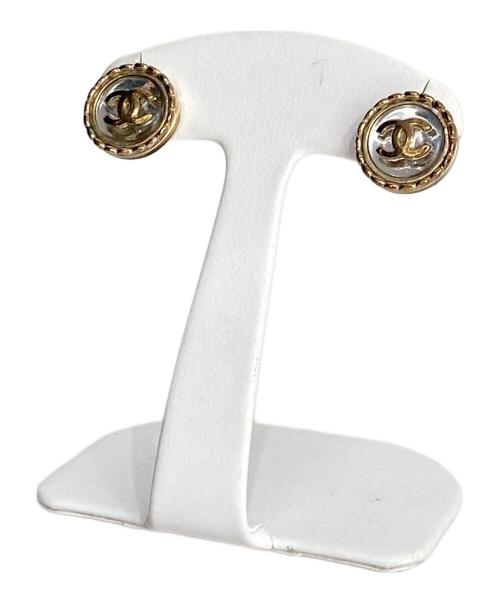 CHANEL（シャネル）CHANEL (シャネル) サークルココマークピアス ゴールド×クリアの古着・服飾アイテム