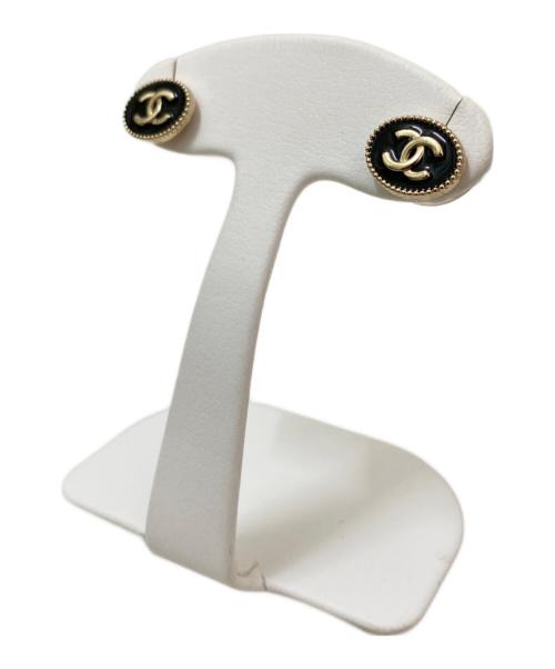 CHANEL（シャネル）CHANEL (シャネル) ココマークオーバルピアス ブラックの古着・服飾アイテム