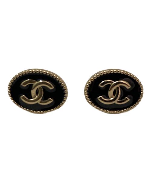 CHANEL（シャネル）CHANEL (シャネル) ココマークオーバルピアス ブラックの古着・服飾アイテム