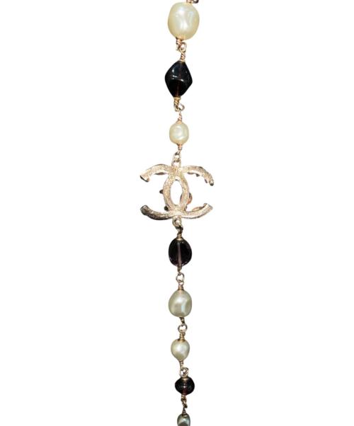 CHANEL（シャネル）CHANEL (シャネル) ココマークロングパールネックレス ピンク×ホワイトの古着・服飾アイテム