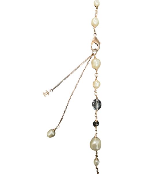 CHANEL（シャネル）CHANEL (シャネル) ココマークロングパールネックレス ピンク×ホワイトの古着・服飾アイテム