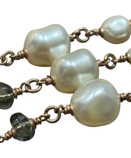 CHANEL（シャネル）CHANEL (シャネル) ココマークロングパールネックレス ピンク×ホワイトの古着・服飾アイテム