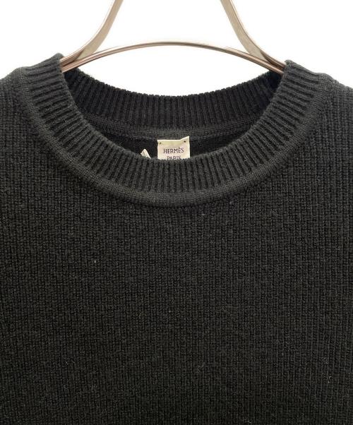 HERMES（エルメス）HERMES (エルメス) カシミヤ 半袖ニット ブラック サイズ:38の古着・服飾アイテム