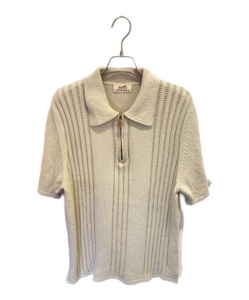 HERMES（エルメス）HERMES (エルメス) ハーフジップニット ベージュ サイズ:FREEの古着・服飾アイテム