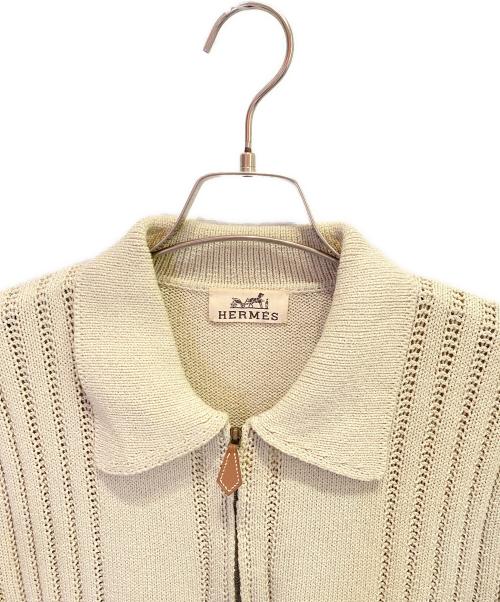 HERMES（エルメス）HERMES (エルメス) ハーフジップニット ベージュ サイズ:FREEの古着・服飾アイテム