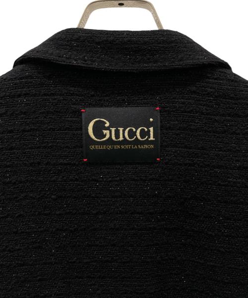 GUCCI（グッチ）GUCCI (グッチ) ツイードダブルジャケット ブラック サイズ:42の古着・服飾アイテム