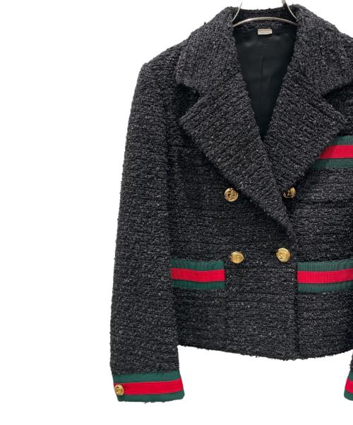 GUCCI（グッチ）GUCCI (グッチ) シェリーラインツイードジャケット グレー サイズ:42の古着・服飾アイテム