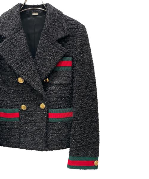 GUCCI（グッチ）GUCCI (グッチ) シェリーラインツイードジャケット グレー サイズ:42の古着・服飾アイテム