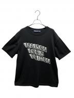 LOUIS VUITTONルイ ヴィトン）の古着「ロゴ半袖ニット/RM2129 HA0 HLN31W」｜ブラック