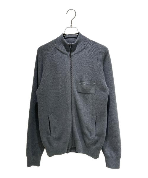 LOUIS VUITTON（ルイ ヴィトン）LOUIS VUITTON (ルイ ヴィトン) ロゴ刺繍ジップカーディガン グレー サイズ:Mの古着・服飾アイテム